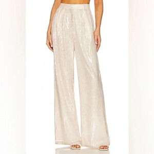 House of Harlow 1960 Sequin Ilora Pant Cream Size 2 NWT